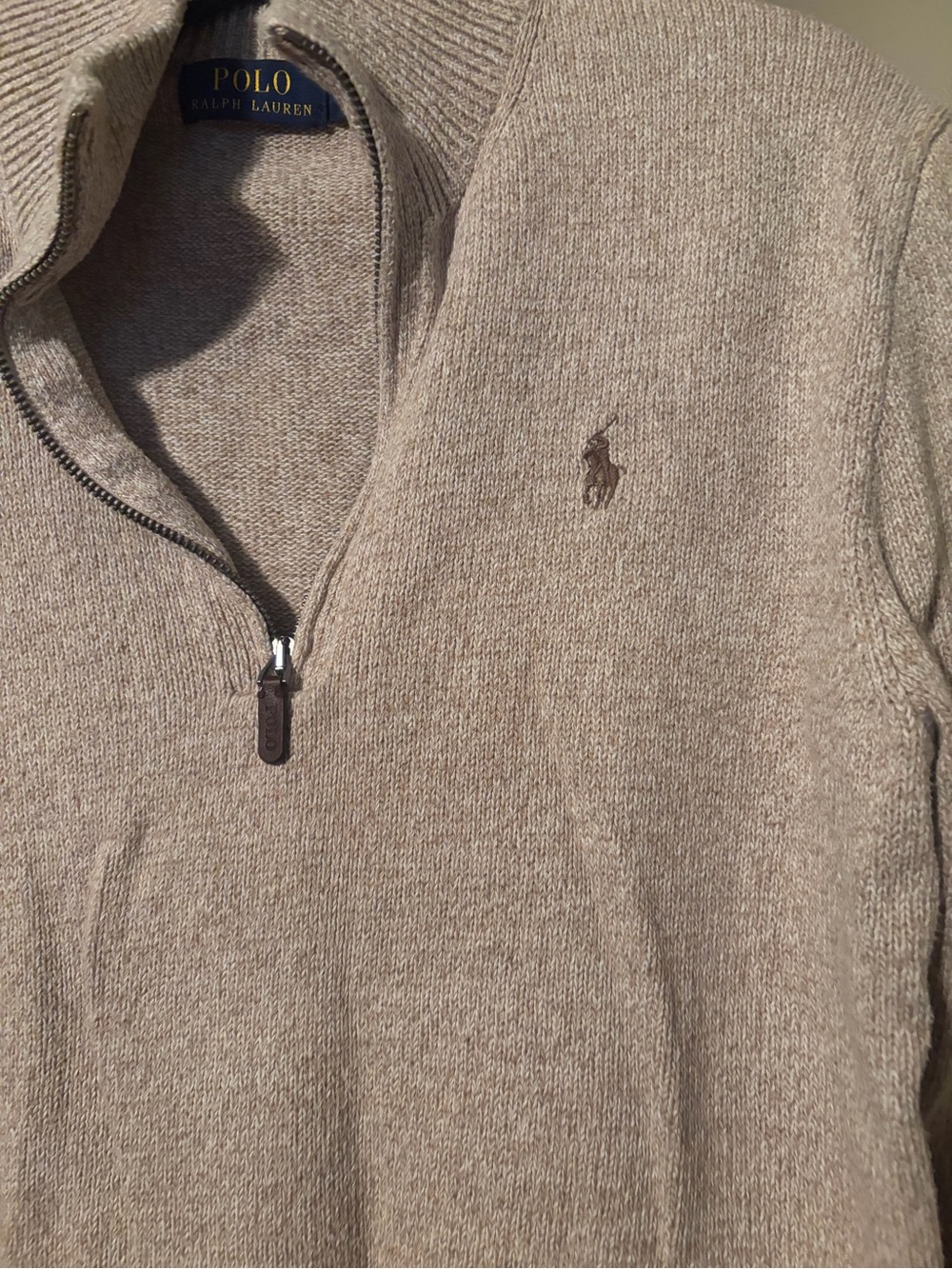 Polo by Ralph Lauren Beige Half-Zip Sweater - Picture 2 of 3